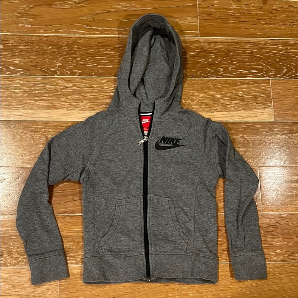 Nike Kids Gray zip up Hoodie